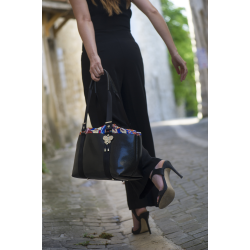 Grand sac cuir- Provence, marine