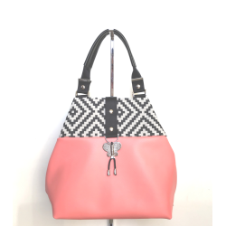 Sac Miyako – Esprit Géométrique, cuir rose