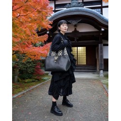 Sac Miyako – Esprit Géométrique, cuir noir