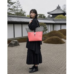 Sac Miyako – Esprit Géométrique, cuir rose