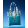 Sac Kobe – Esprit Géométrique, cuir turquoise
