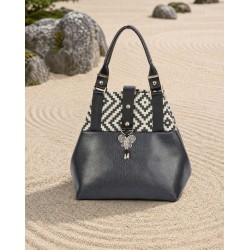 Sac Miyako – Esprit Géométrique, cuir noir