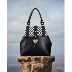 Sac Miyako – Esprit Géométrique, cuir noir