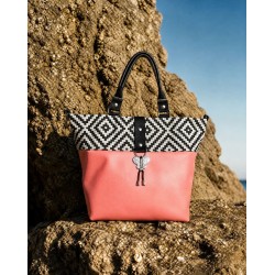 Sac Miyako – Esprit Géométrique, cuir rose