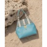 Sac Miyako – Esprit Géométrique, cuir turquoise