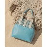 Sac Miyako – Esprit Géométrique, cuir turquoise