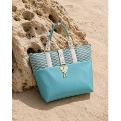 Sac Miyako – Esprit Géométrique, cuir turquoise