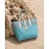 Sac Miyako – Esprit Géométrique, cuir turquoise