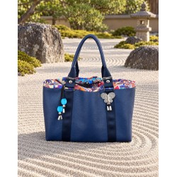 Grand sac cuir- Provence, marine