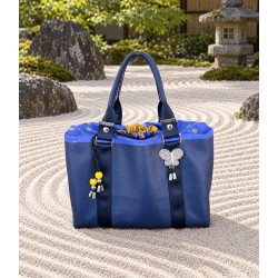 Grand sac cuir- Provence, marine