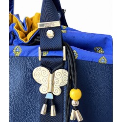 Grand sac cuir- Provence, marine