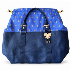 Grand sac cuir- Provence, marine
