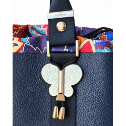 Grand sac cuir- Provence, marine