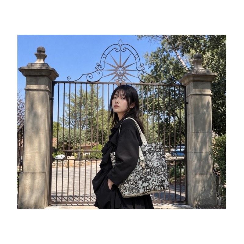 Grand sac cabas Toile de Jouy - Miyadori-do - Comme les papillons