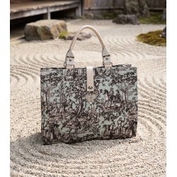 Grand sac cabas Toile de Jouy - Miyadori-do - Comme les papillons