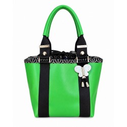 Petit sac cuir vert vif - Japon - Miyadori-do - Comme les papillons