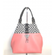 Miyako cuir corail damiers noirs