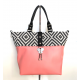 Miyako cuir corail damiers noirs