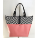 Miyako cuir corail damiers noirs