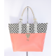 Miyako cuir corail damiers noirs